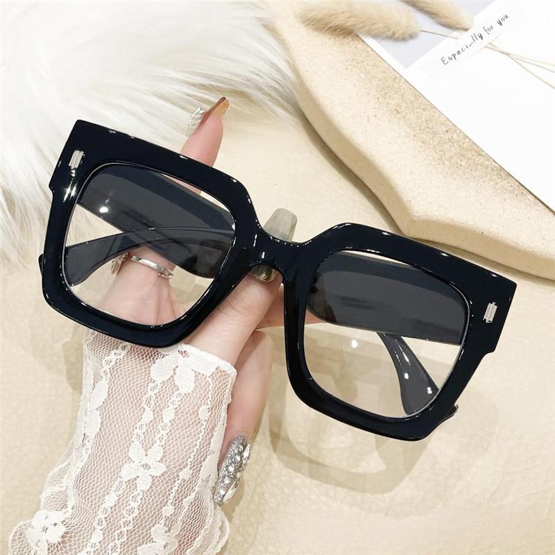 Oversized Transparent Computer Eyeglasses Spectacle Frame Frame Anti Blue Light Blocking Glasses Large Frame Black Leopard Glasses Clear Lenses