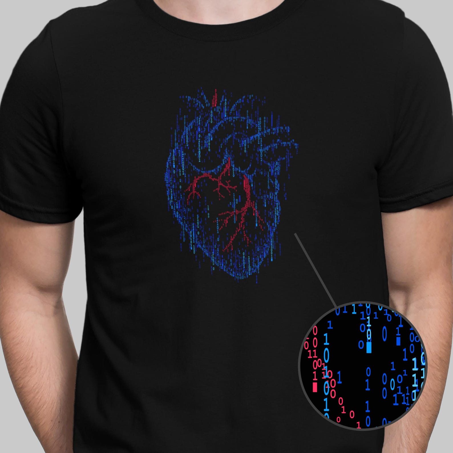 Binary Heart | Simulation AI Code | Unisex t-shirt M