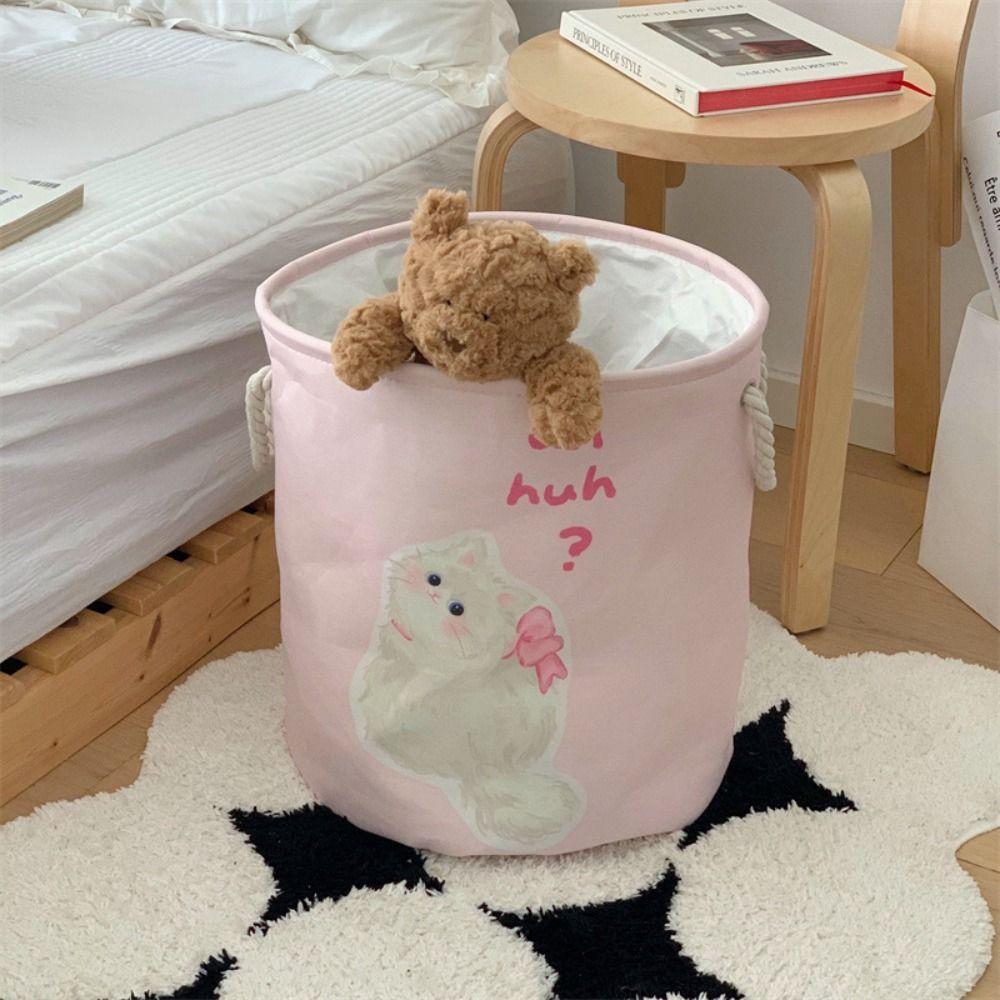 Cartoon Toys Storage Basket Space-Saving Dirty Clothes Basket Cute Laundry Hamper  Dormitory
