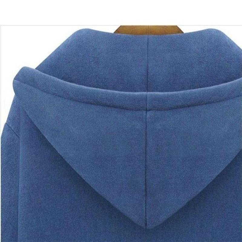 Lange Damen-Sweatshirt-Mantel mit Kapuze, lässige Taschen, Reißverschluss, Oberbekleidung