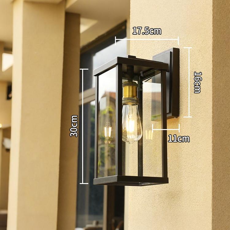 IP65 Waterproof Retro Landscape LED Wall Sconce Aluminum Mounted E27 Glass Light Fixture for Outdoor Use