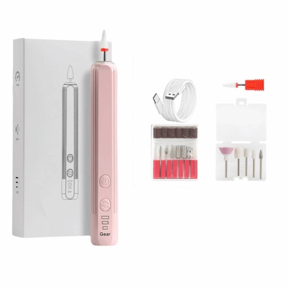 Low Noise Manicure Machine Cordless Electric Nail Grinder Professional Nail File Machine Polishing розовый