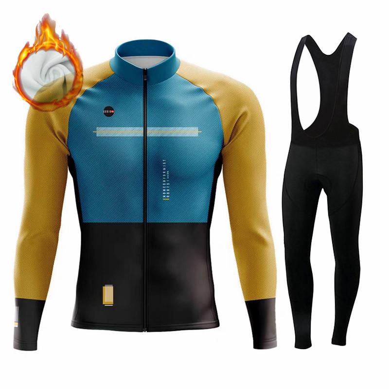 

Gobikful Испания Зимняя Термофлисовая Куртка Веломайка с Длинным Рукавом Ropa Ciclismo Hombre Велоодежда Велосипедная Одежда Майо S