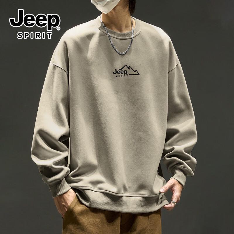 

JEEP SPIRIT Men s Loose Fit Round Neck Long-Sleeve Graphic Sweatshirt 3XL