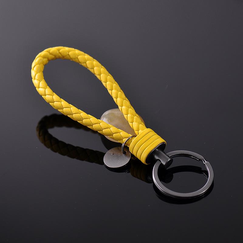New Creative Tungsten Steel Braided Rope Keychain Leather Key Chain Handmade Doll Pendant Party Gift Small Jewelry