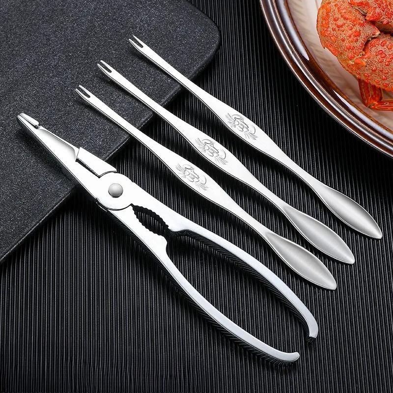 Multifunktionales Meeresfrüchte-Werkzeug Zinklegierung Krallenzangen Krabbennadeln Krabbenscheren Heim-Meeresfrüchte-Werkzeug Gadgets Smarte Restaurant-Accessoires