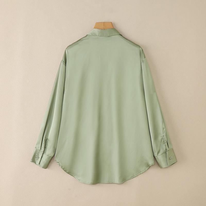 ZANZEA Women Casual Turn Down Collar Loose Long Sleeve Solid Blouse