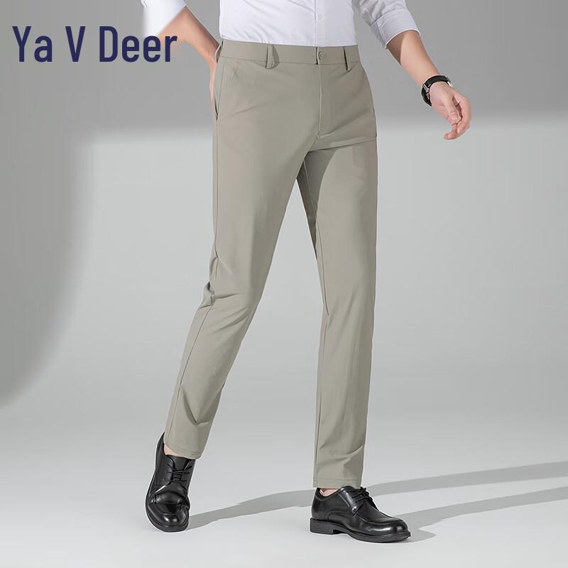 

Yalu Men s High-Elastic Ice Silk Business Casual Dress Pants 38