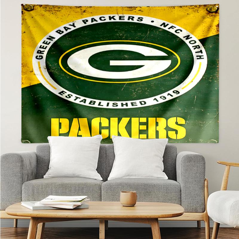 Green Bay Packers Fan Gear Tapestry Accessories Playroom Tapestry, for Bedroom,Livingroom, dormitory Room Wall Decor Fan Birthday Gifts