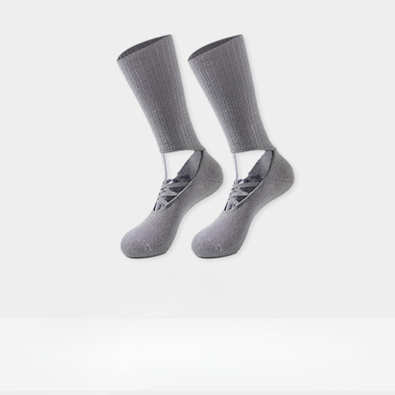 

Ladies Spring and Autumn Indoor Dance Pilates Backless Yoga Non Slip Hoop Floor Socks 1 pair серый