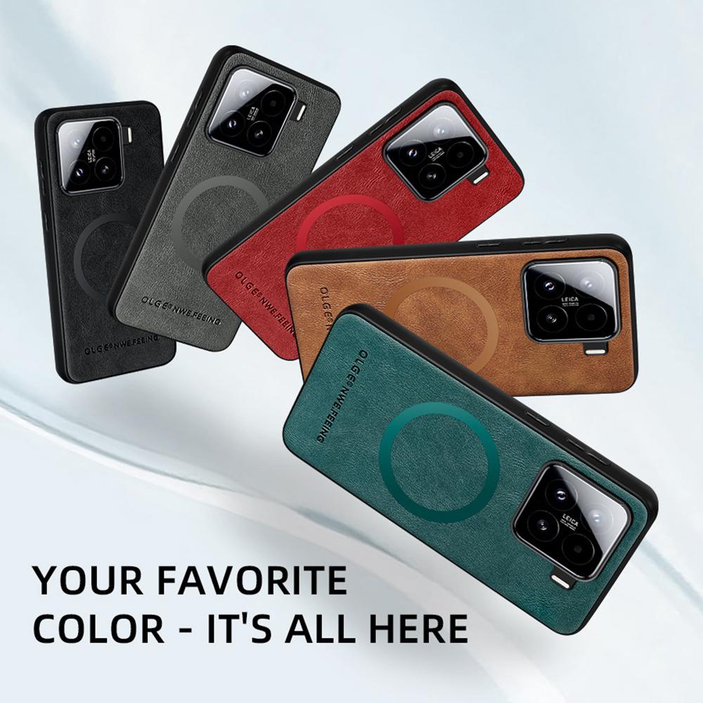 For Xiaomi 15 Deksel Magnetisk Støtsikkert Deksel For Xiaomi 15 12T Pro Funda For Xiaomi 14T Pro Vintage Klassiske Skinntelefonskall