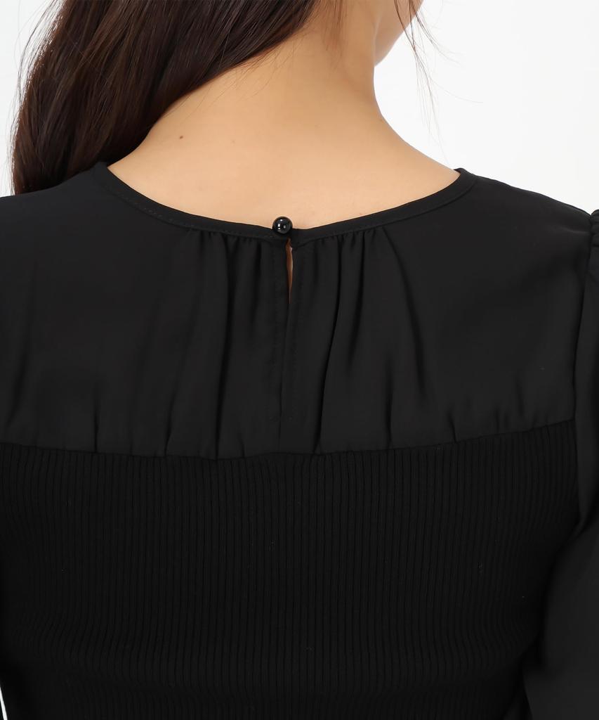 Mishmash Balloon Short Black Women's Knit/Sweater, Bustier, Layered, Versatile, Sleeve,