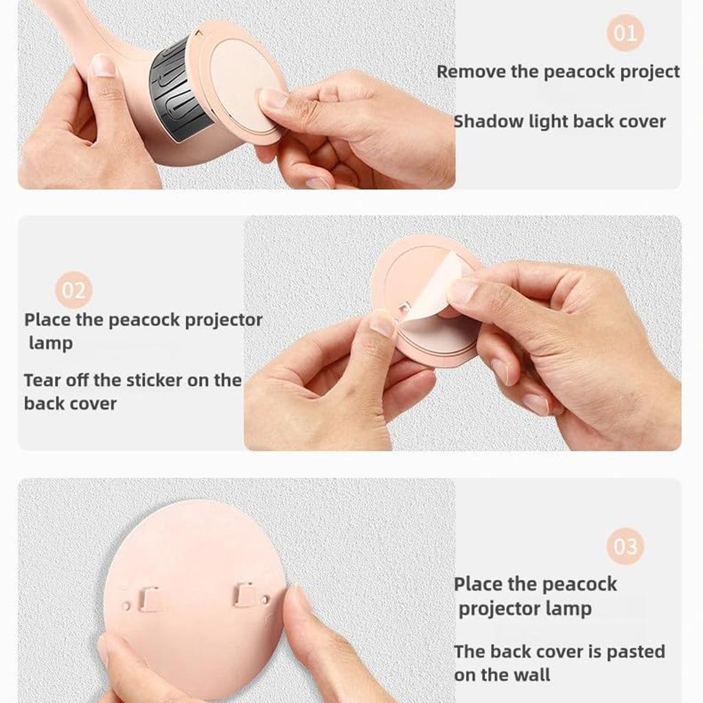 Peacock Projection Desk Lamp Party: Remote Control Night Light Home USB Charging Projection Night Light Christmas ()