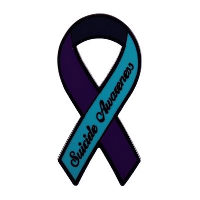 Spilla Smaltata a Forma di Nastro Metallico per Risvolto Consapevolezza Salute Mentale Suicidio Badge per Zaino Accessori per Abbigliamento Gioielli per Feste Regalo