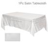 Satin Tablecloth For Wedding 145x220cm Bright Smooth Silk Table Cover for Wedding Banquet Anniversary Dining Table Decor