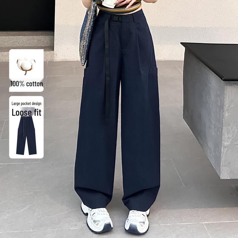 

Women s Loose Fit Wide-Leg Trousers with Adjustable Belt L