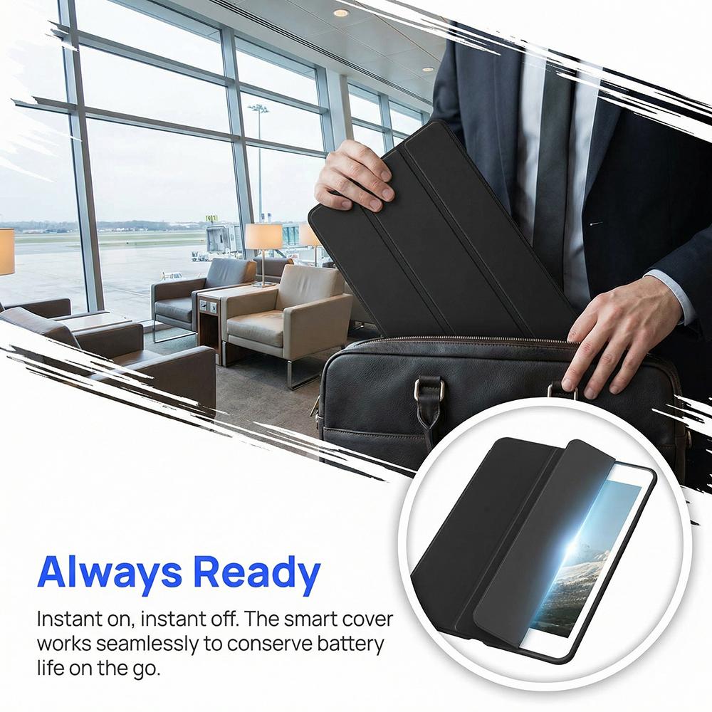 For iPad 9.7 / 6th/5th Generation, iPad Air 9.7 2013/2014, Soft TPU Back Case Magnetic Flip Smart Cover Auto Wake/Sleep