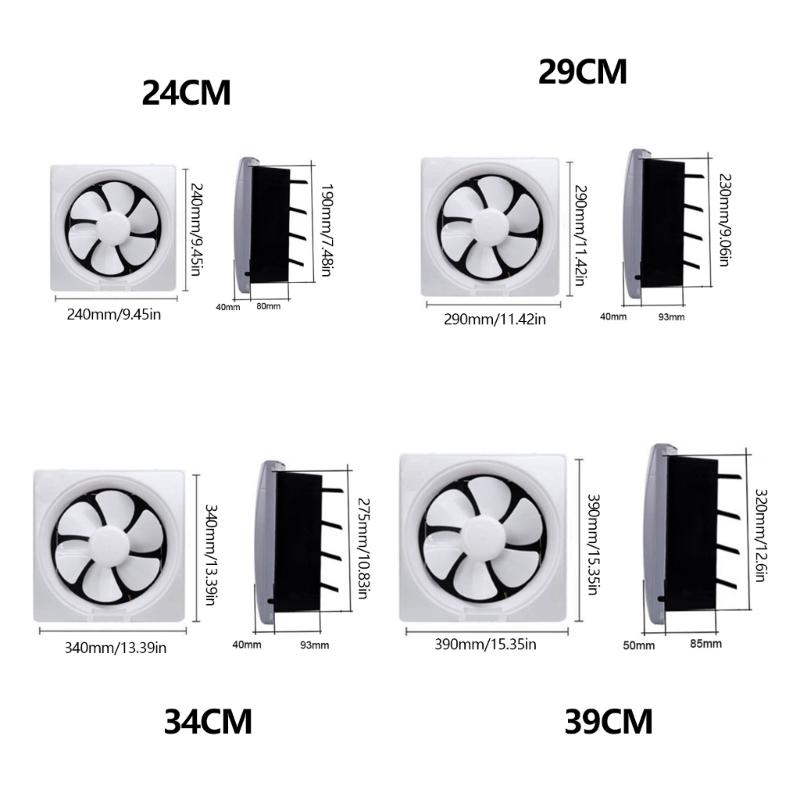 7.5/9/11/13inch Exhaust Fan 12V Wall Mounted Exhaust Fan Low Noise Extractor for Kitchen Bathroom Garage Grow Room