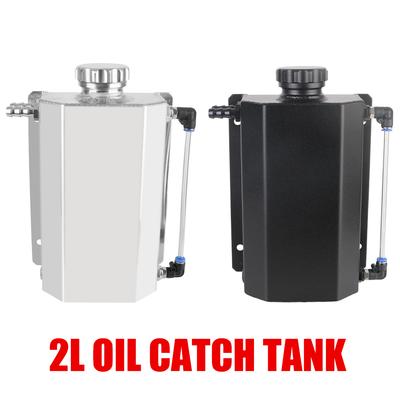 2L Aluminum Alloy Auto Accessories Car Oil Catch Tank Fuel Gas Catch Can Coolant Radiator Universal Overflow Reservoir Tank