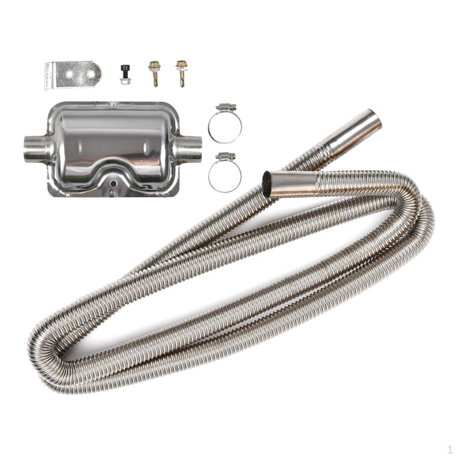 

Stainless Exhaust Pipe Silence Bafflers Kit with Clamps 120cm