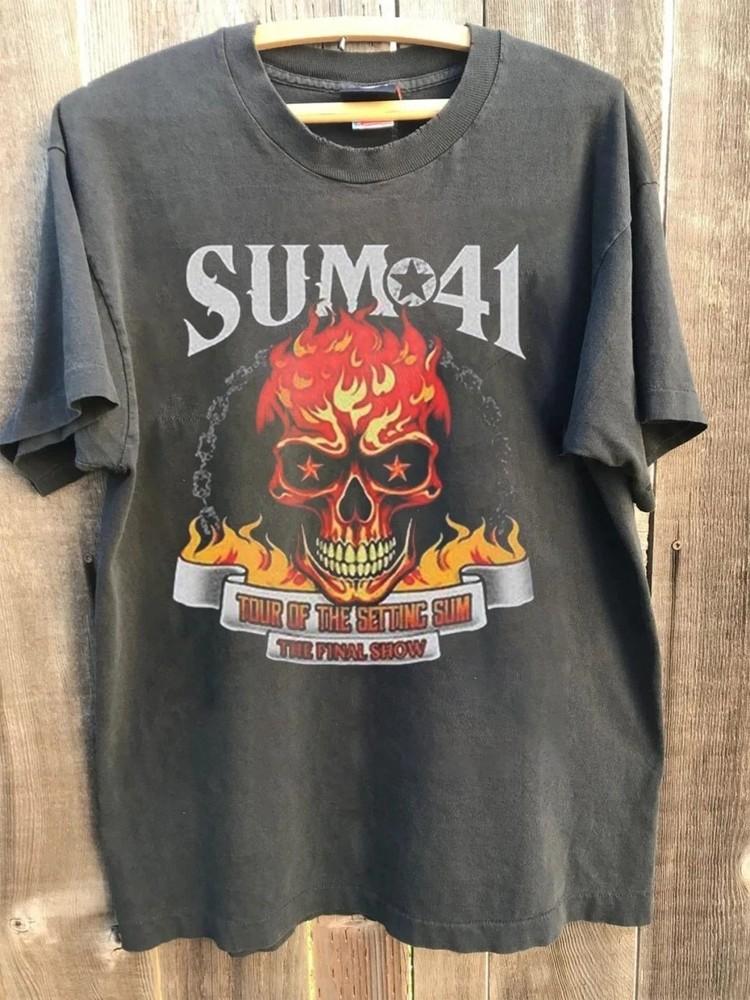 Sum 41 Группа 2024 2025 Тур Заходящего Солнца Унисекс Футболка Мужчины Женщины S-5XL Унисекс Футболка S