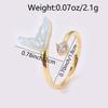 1Pcs Elegant White Mermaid Tail Ring Golden Open Design Zircon Decor Sweet Women Fashion Wedding Party Jewelry Gift