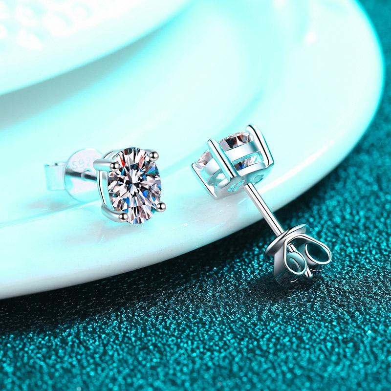 Custom Jewelry 1Carat Pear Cut Moissanite Earrings for Women 925 Sterling Silver Fashion Jewelry GRA Certified