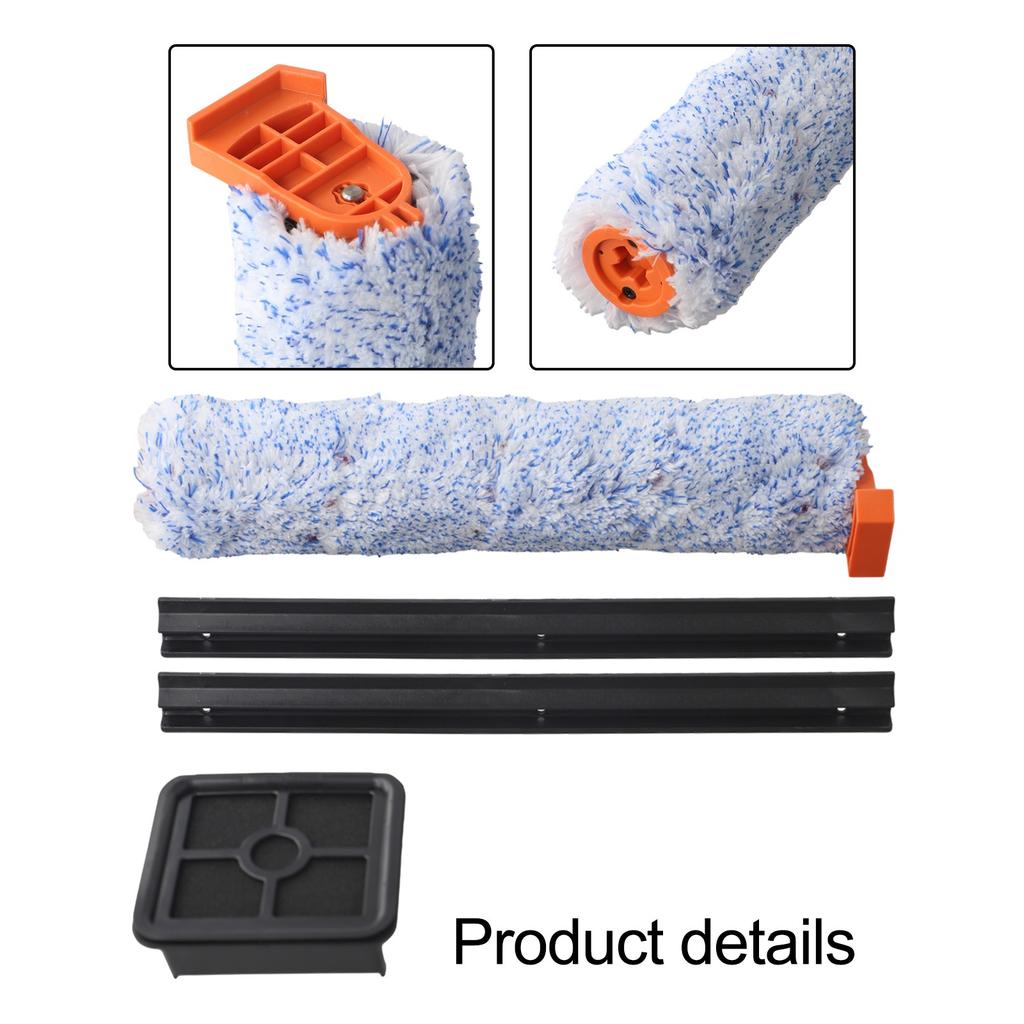 For ILIFE For W90 Cordless Mop Kit: Filter Cloth + Rubber Scrapers + Side Brush