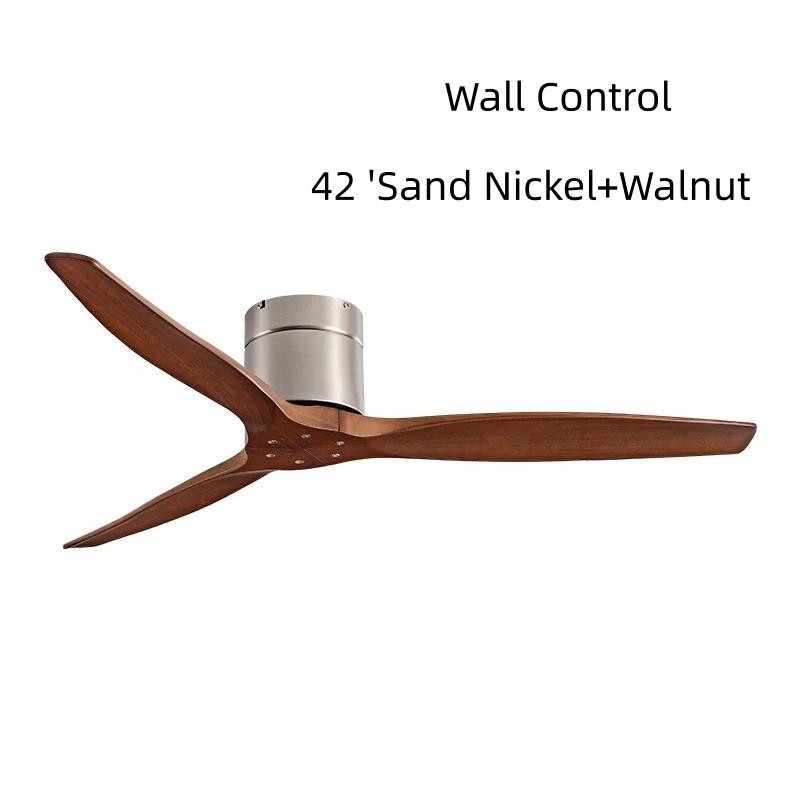 

42/52/60 3 Solid Wood Blades Ceiling Fan 6-speed Adjustable Ultra-Quiet Electric Fan DC Motor Vintage Industrial Fan Wall Control