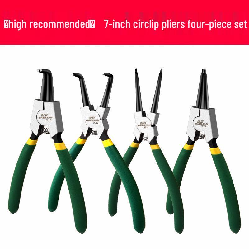 Multifunctional Yellow Retaining Ring Pliers Set: Internal & External Circlip and Spring Pliers