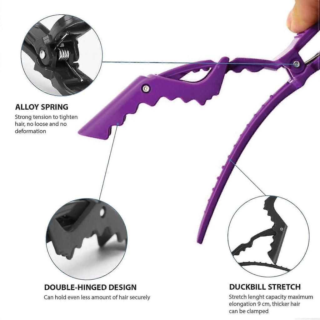 Women Styling Hairclip - Plastic Alligator Hair Sectioning Clips - Durable Alligator Hair Clip with Nonslip Grip & Wide Gator Big Teeth for Easy Styli