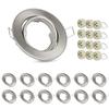 Set of 12 Recessed Spotlights - NETTLIFE - Recessed Frame - GU10 - Nickel - Metal