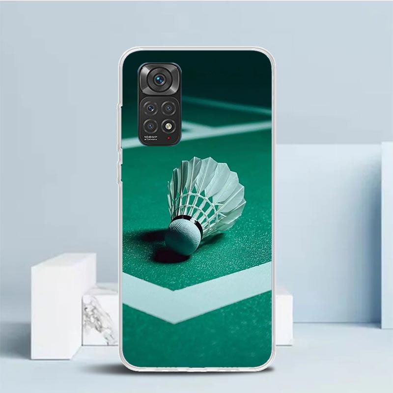 Badminton Sport Phone Case For Xiaomi Redmi Note 15 14 14S 13 12S 12 Pro Plus 11S 11 11T 11E 10S 10 + Soft TPU Back Cover Redmi