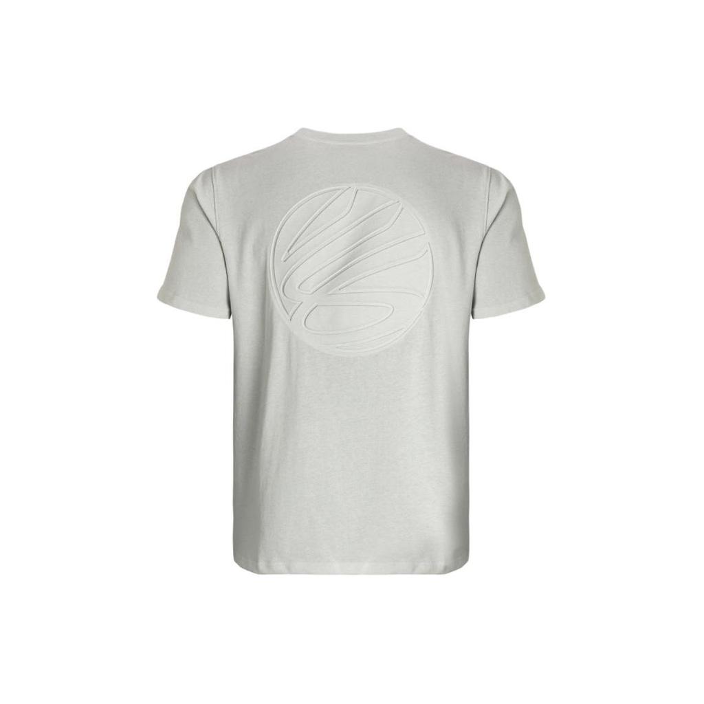 Under Armour Curry Series Logo Solid Color Casual Loose Round Neck Pullover Printed Short Sleeve T-Shirt Men T-Shirt Clay-White 1383378-114