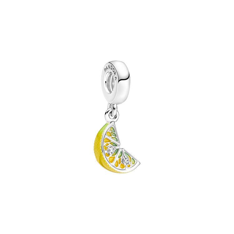 

Pandora Colorful Summer Lemon Charm Unisex Jewelry Silver 791696C01 Box,Silver