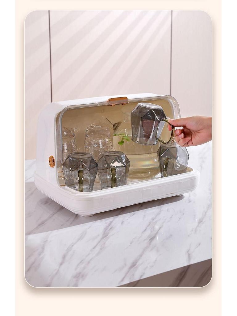 Glass Cup Drying Rack and Dustproof Holder for Wine and Water Glasses