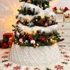 Knitted Christmas Tree Skirt & Apron for Holiday Decor