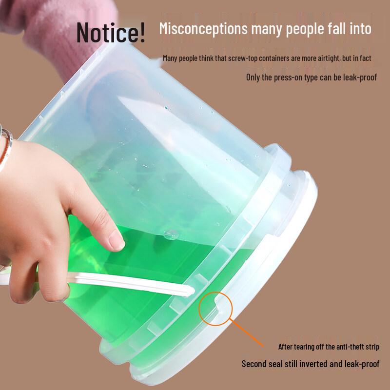 ZISIZ Food-Grade Round Plastic Storage Bucket with Lid