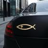 Car Stickers Fish-Shaped 3D Emblem Auto Sticker Metal Texture with Strong Adhesive