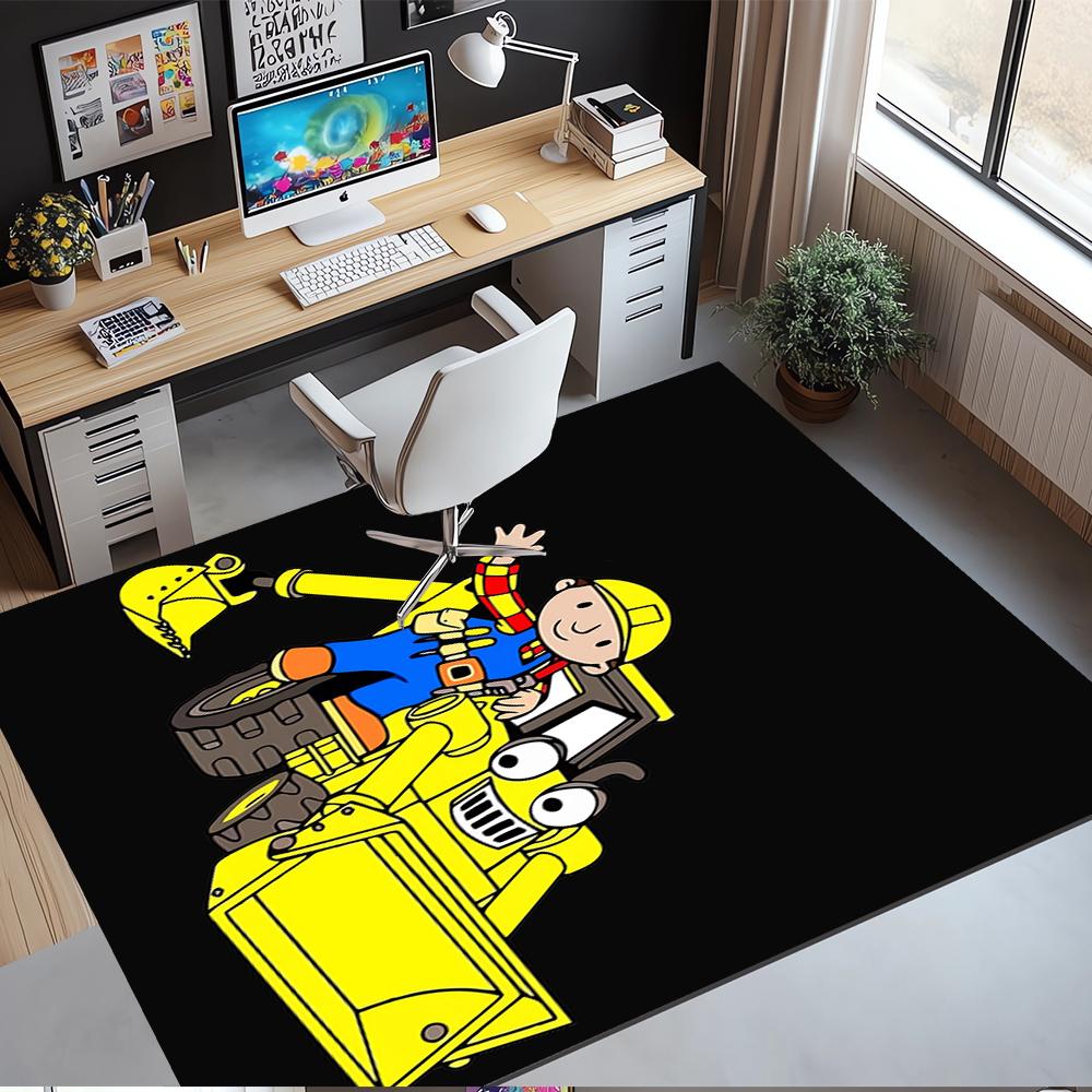 Bob the Builder Printed Carpet,Rug,for Office Chair Living Room Bedroom Kitchen Room Decor Gifts.