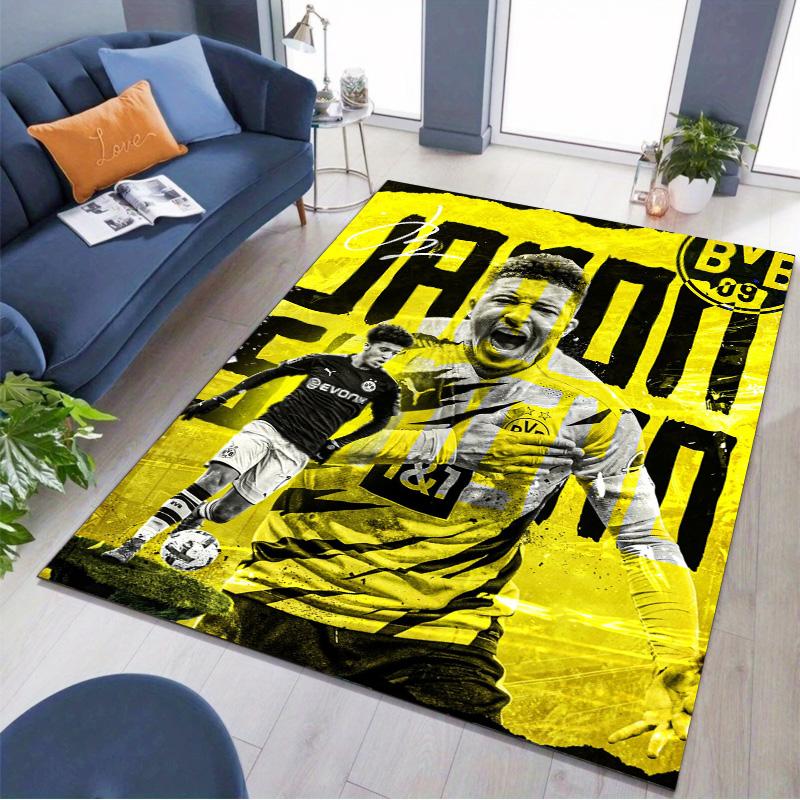 Jadon Sancho Borussia Dortmund Player Art Print Area Rug Non‑Slip Rectangular Floor Mat Soccer Fan Gaming Living Bedroom Decor