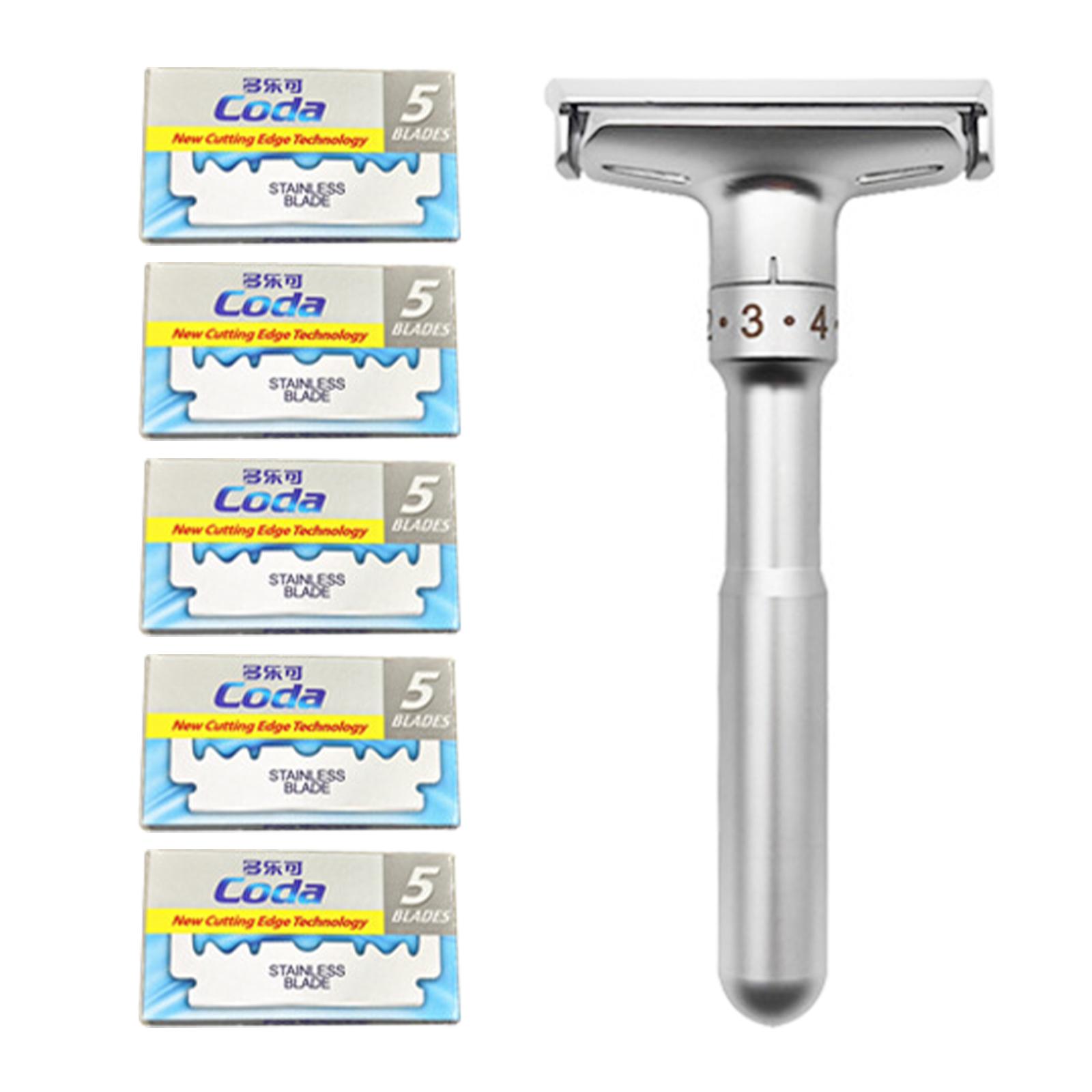 

Ручная бритва с регулируемой остротой, бритва для бороды серебряный