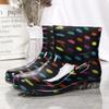 Fashion rain shoes women's trend short tube water shoes four seasons outside work shoes medium tube waterproof, nonslip and wearresistant rain boots