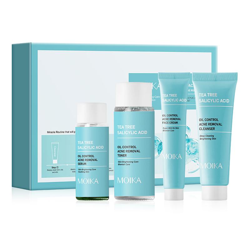 MOIKA Tea Treesalicylic Acidoil Control Acne Removal Set Reduse Blackehead Face Smooth Repairing Skin Care