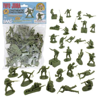 BMC WW2 Iwo Jima US Marines Plastic Army Men 36 American Soldier Figures