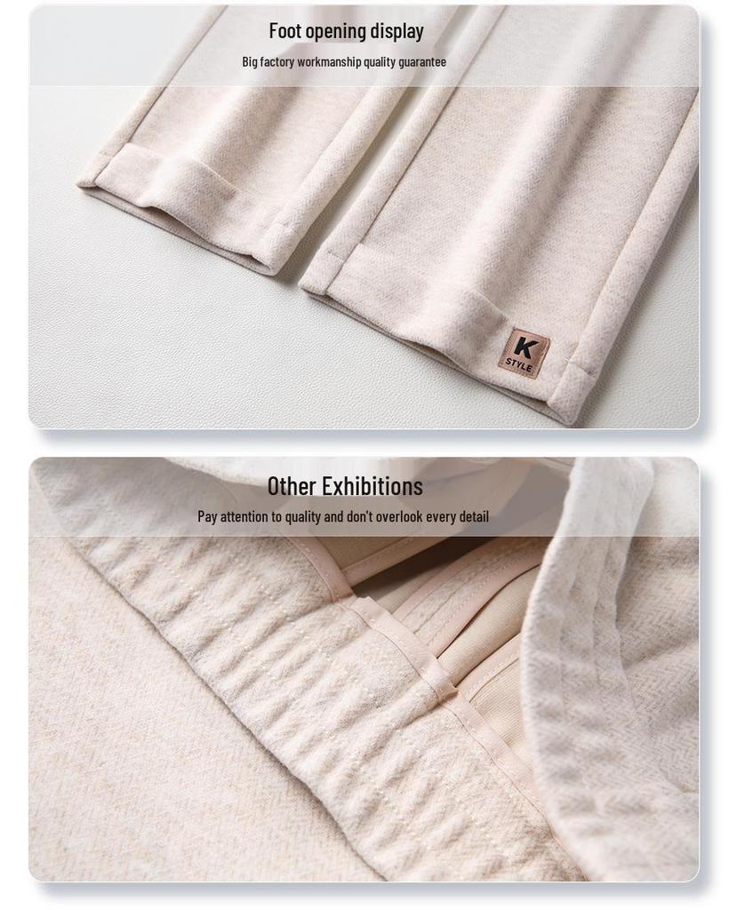 Women's 2024 Gray Wool Sycamore High-Waist Nine-Point Straight-Leg Harem Pants