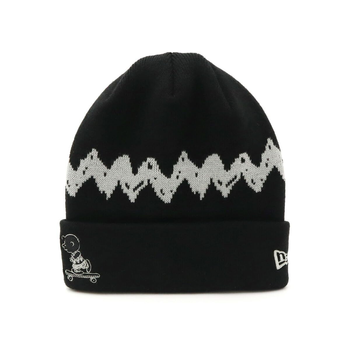 

New Era Peanuts Snoopy Collaboration Knit Free Basic Cuff Peanuts Black Hat, Black, Knit,