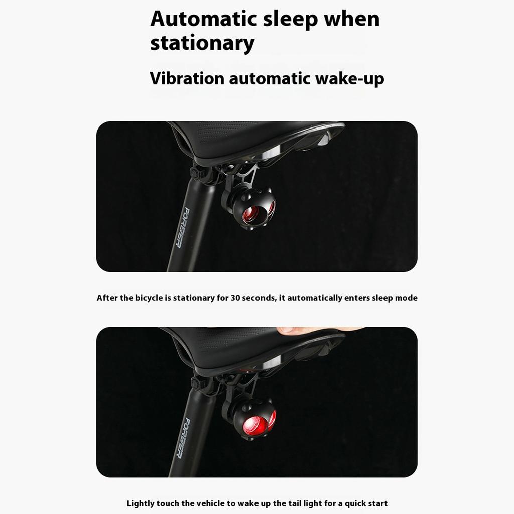 Waterproofs Bicycles Back Light Intelligent Bikes Tail Light Cycling Safety Brake Taillight Brake Sensing Bike Rear Light