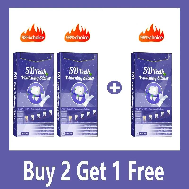 5D Whitening Teeth Stickers Gel Whitening Strips Stain Removal Oral Hygiene Care Strip Dental Bleaching Clean Oral Hygiene Teeth