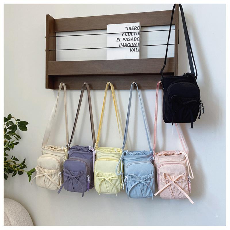 Outdoor Women's Small Bowknot Crossbody Bag Knot Mobile Phone Pouch Single oulder Bag Commuting Thermal Water Bottle Bag